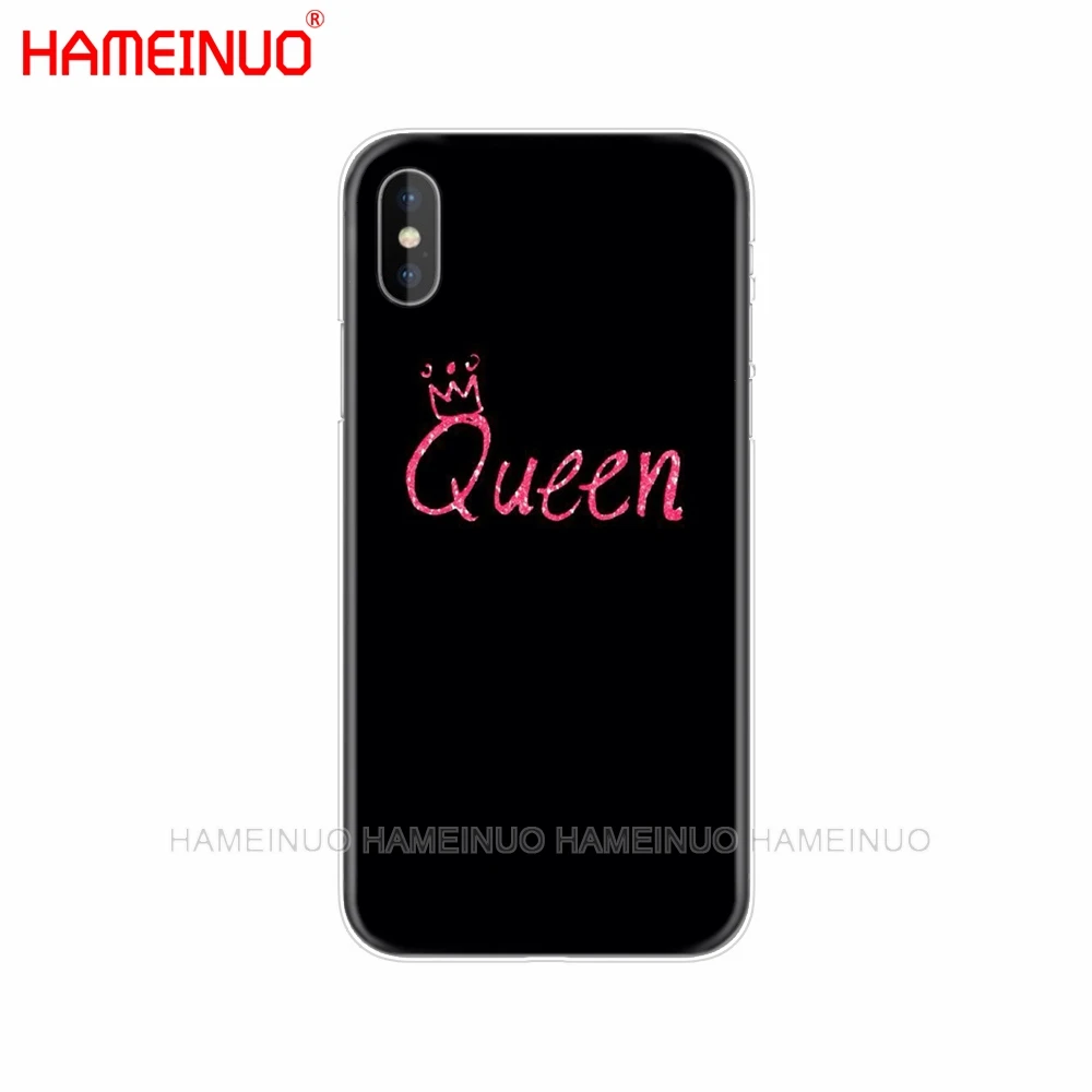 HAMEINUO королева и король корона Coque сотовый телефон чехол для iphone X 8 7 6 4 4S 5 5S SE 5c 6s plus - Цвет: 90118