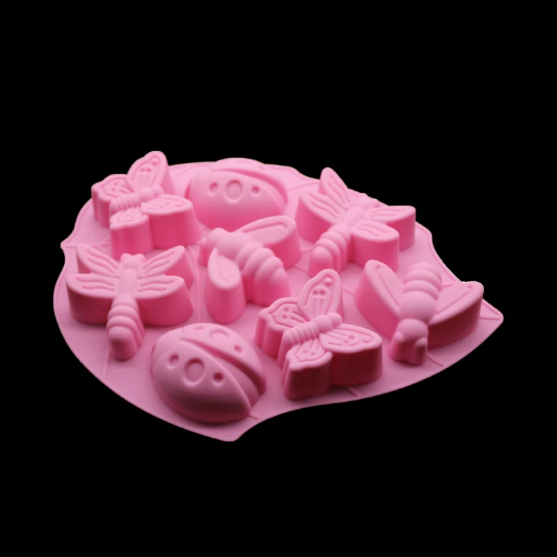 8 отверстий бабочка пчела насекомое Божья коровка конфеты силиконовая форма