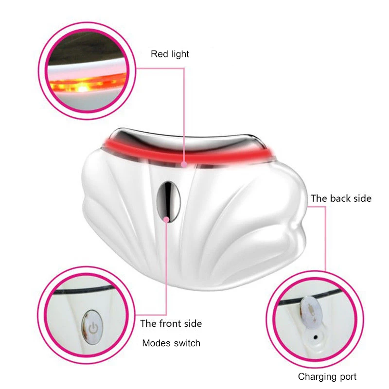 Goede Ultrasone Hals Gezicht Stimulator Trillingen Anti-Rimpels Remover Dubbele Kin LED Photon Light Verwarming Gua Sha Facial Lift Machines
