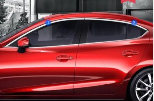 4pcs Верхнее окно рамки Накладка для Mazda 3 Axela M3 4 дверь 5 4 шт - Цвет: 4pcs