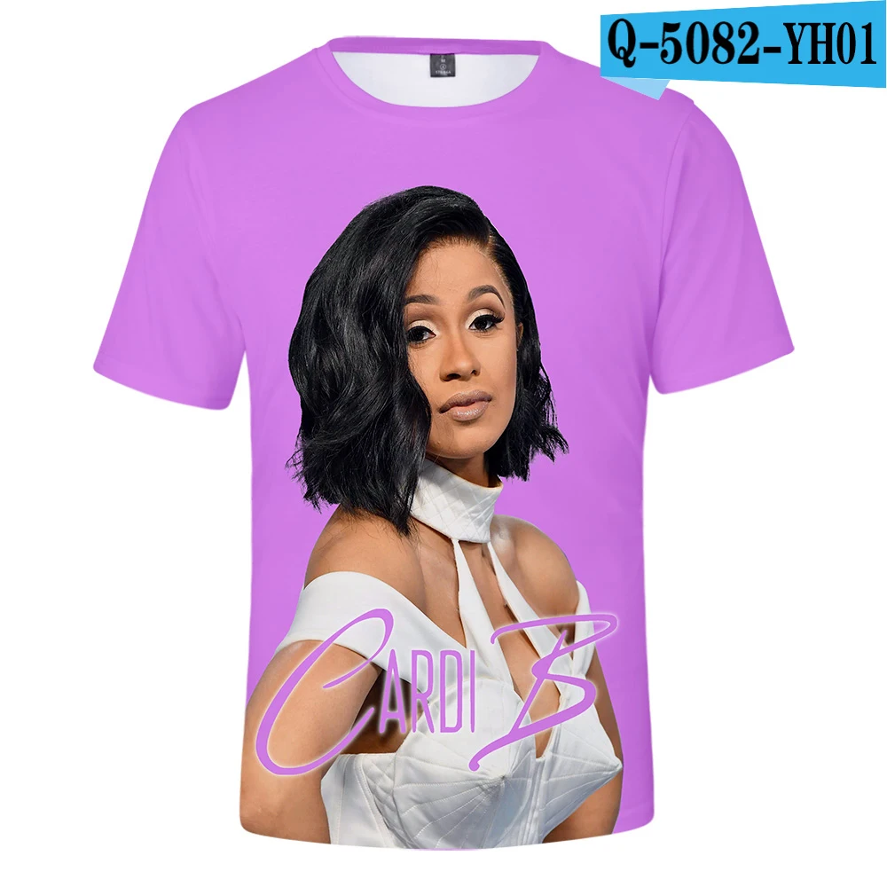 20 LUCKYFRIDAYF Забавные милые 3d футболки Rapper Cardi B Модные мужские и женские футболки Топы с коротким рукавом 3D футболки толстовки - Цвет: 20