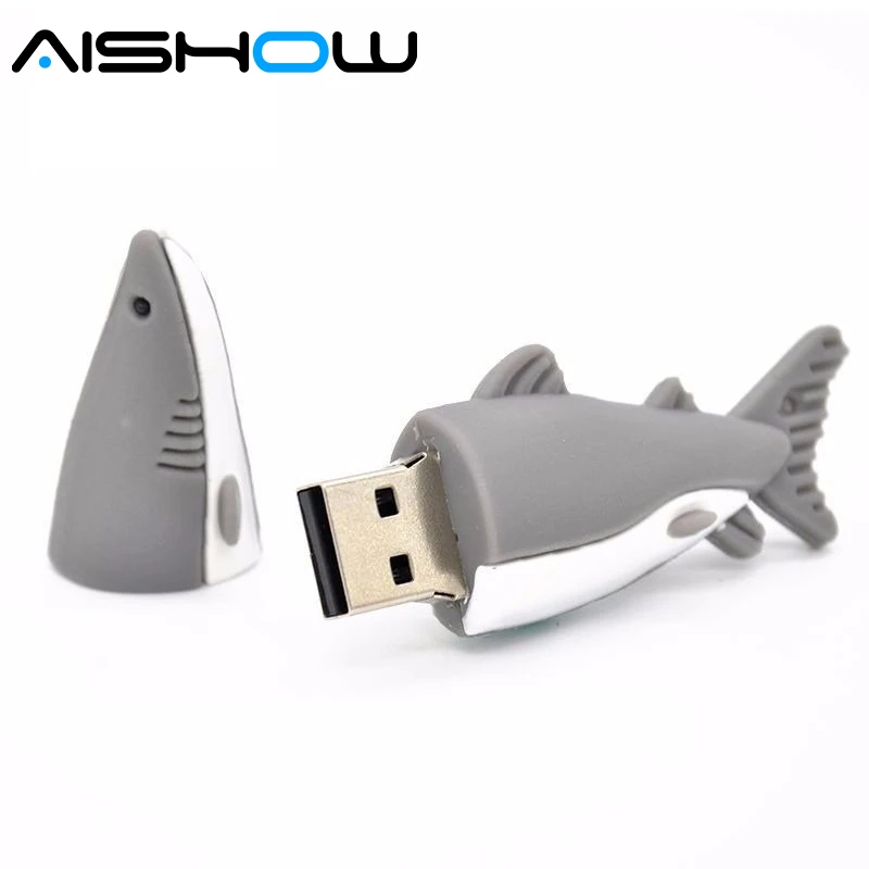 Милая Мини Акула флэш накопитель USB Силиконовая искусственная работа 1 Гб 2 ГБ 4 8 16