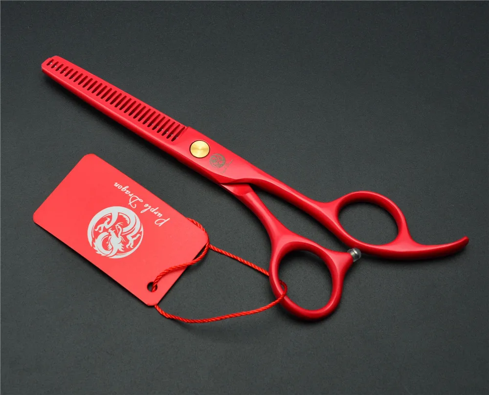 2Pcs 5.5 Inch 16cm Red Professional Human Hair Scissors Hairdressing Cutting Shears + Thinning Styling Tools Z1023 | Красота и