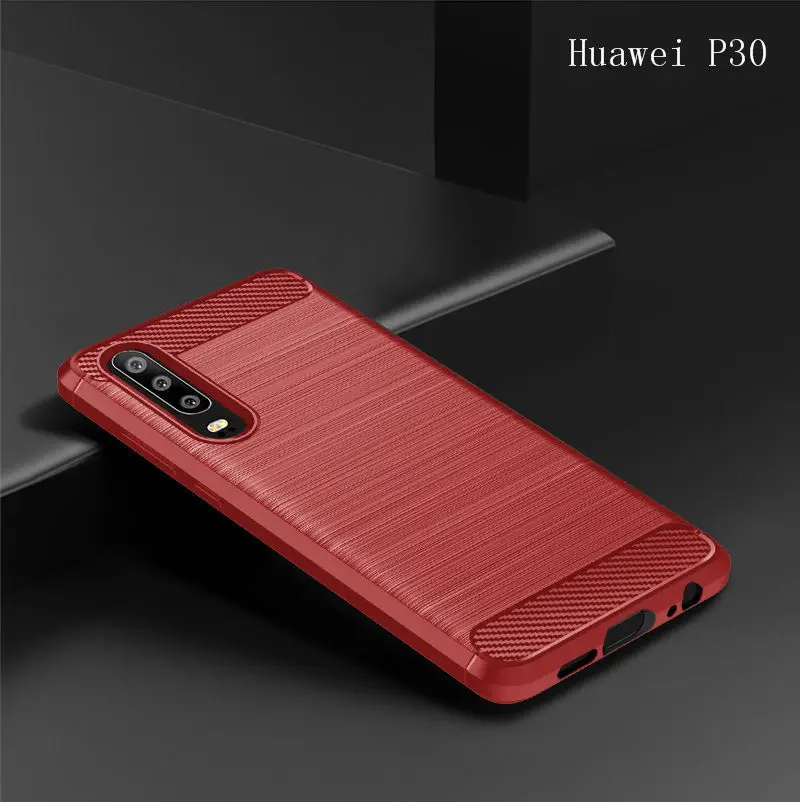 Чехол для Huawei P30 из матового углеродного волокна мягкий силиконовый чехол ТПУ с