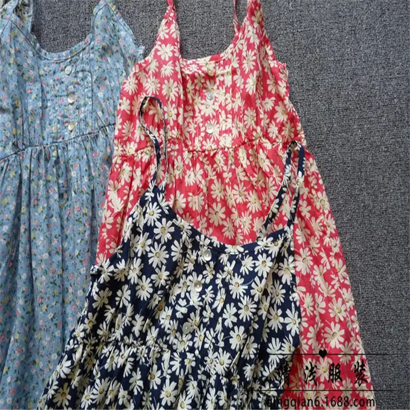 DressesSpaghetti ремень из хлопчатобумажной ткани с принтом дешевая одежда Китая летнее