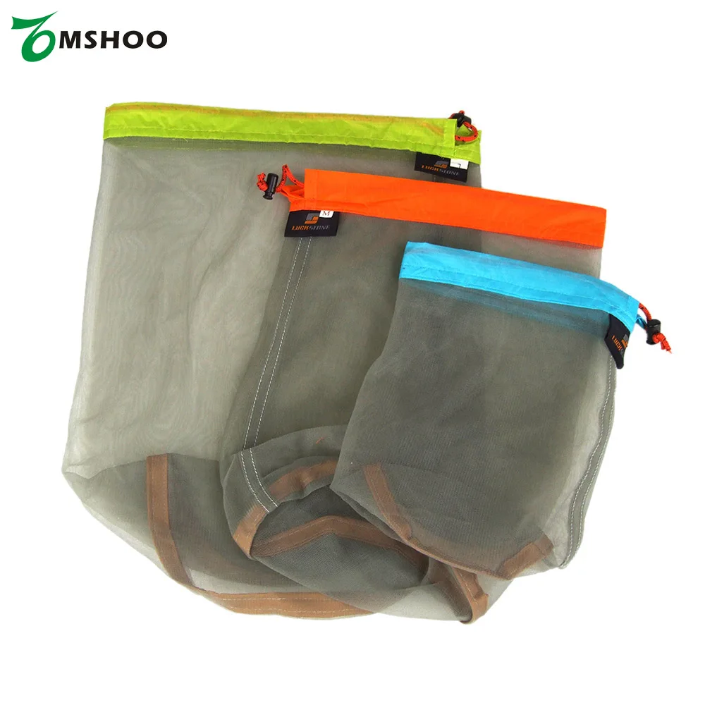 Сверхлегкий сетчатый мешок для хранения вещей на шнурке уличная сумка
