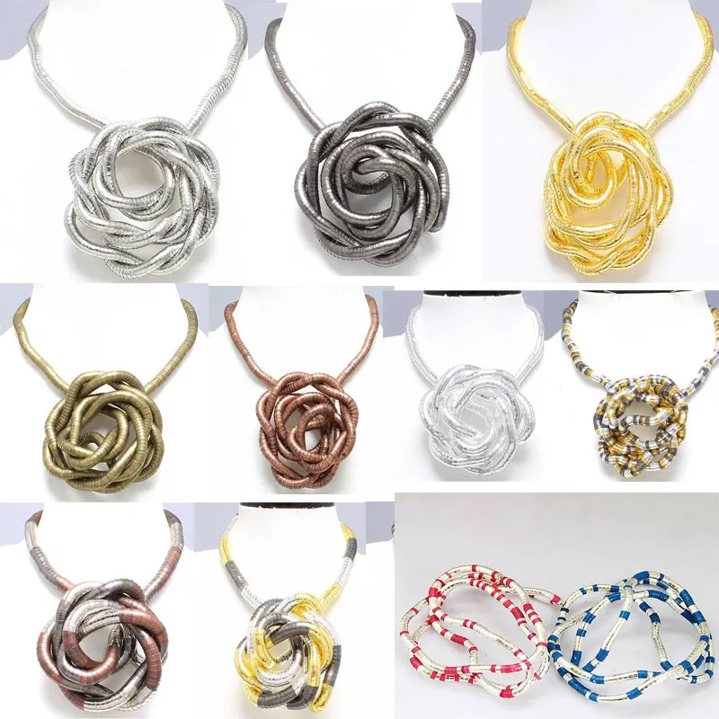 

5mm 90cm Mixed Colorful Iron Bendable Flexible Twisted Snake Necklace 20 Colors Available,1pcs/pack