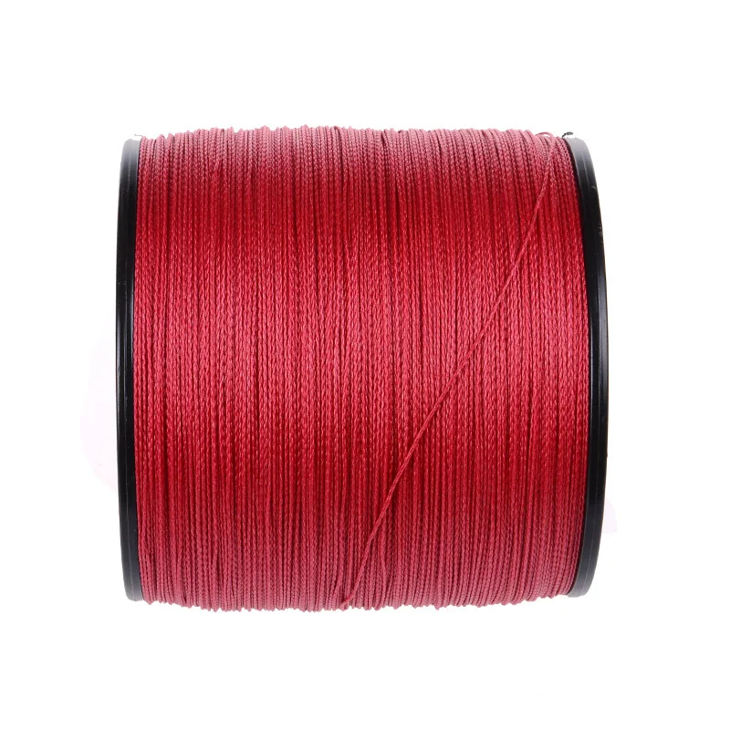 Новый Япония Multifilament 100% ПЭ очень сильный плетеная леска 1000 м 4 пряди spectra красный
