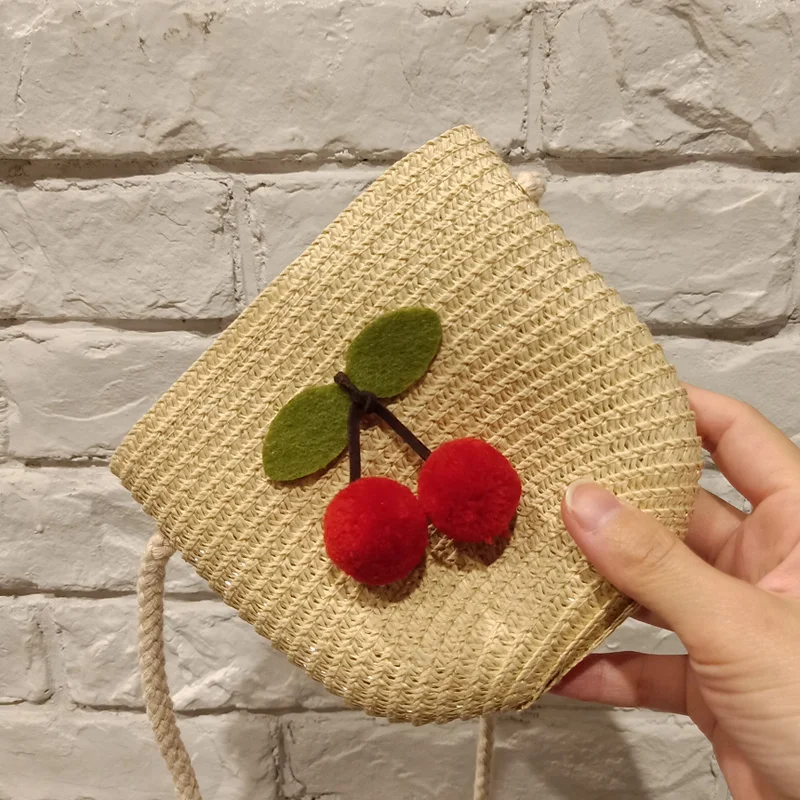 Соломенная мини-сумка ручной работы летняя сумка через плечо для девочек милый