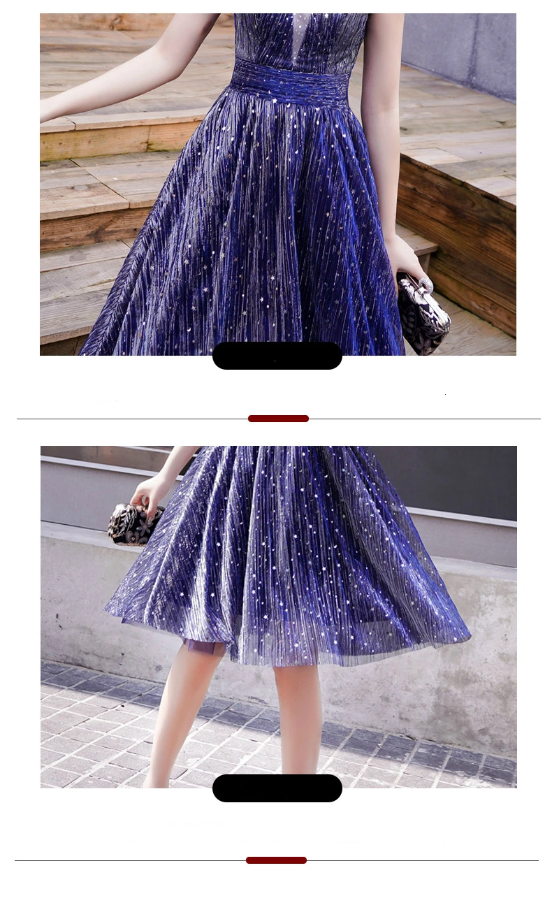 Royak Blue Evening Gowns for Women Robe De Soiree Starry Sky Fashion Evening Dress Party Elegant Arabic Long Formal Dress ES2553