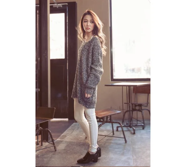 Autumn Fashion Women Solid Loose Pullovers Sweaters Long Casual O-Neck Candy Color Knitted Tops Oversized Sweater | Женская одежда