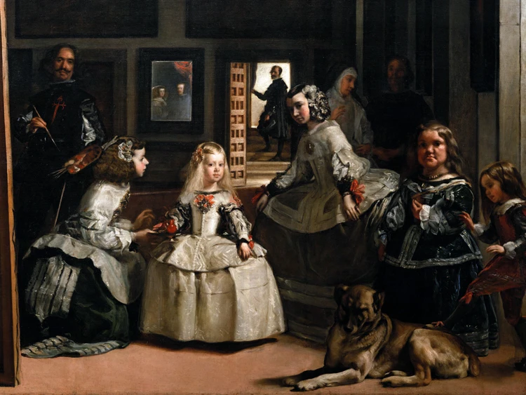 giant posters classical portrait canvas painting details from Velazquez Diego Rodriguez The Family of Felipe IV or Las Meninas | Дом и сад