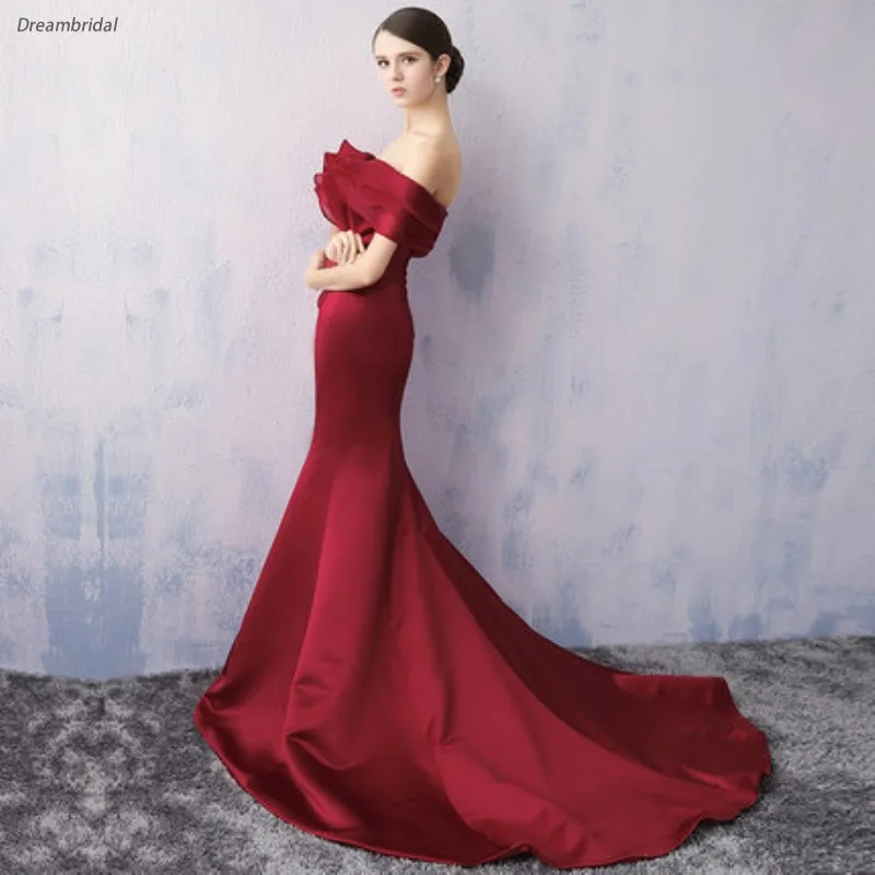 Dreambridal New Arrival Mermaid Prom Dresses 2017 Elegant Short Sleeves Sweetheart Long Evening Dress Formal Party Gown | Свадьбы и