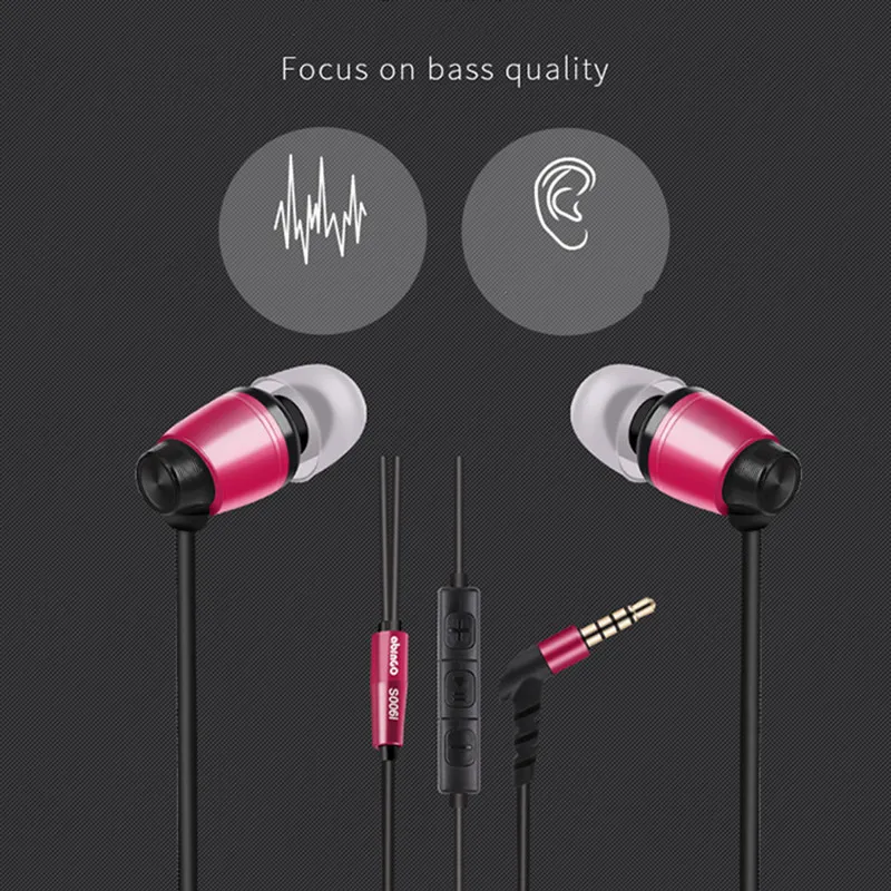 Abingo S006i наушники стерео мини в ухо наушники HiFi металлический телефон гарнитура с микрофоном 3,5 мм разъем для Xiaomi/samsung/Mp3