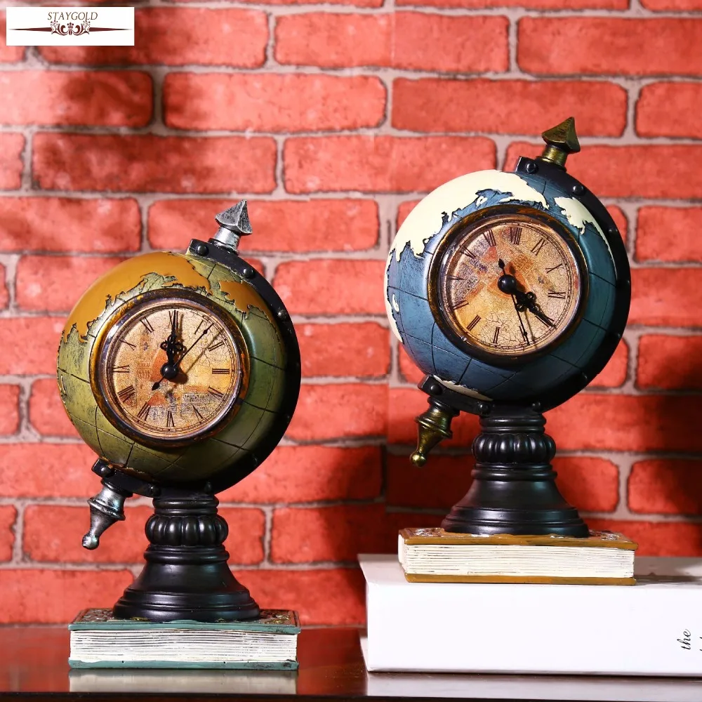 Винтажные настольные часы в стиле ретро винтажные из смолы 23*12*11 см|vintage table clock|table
