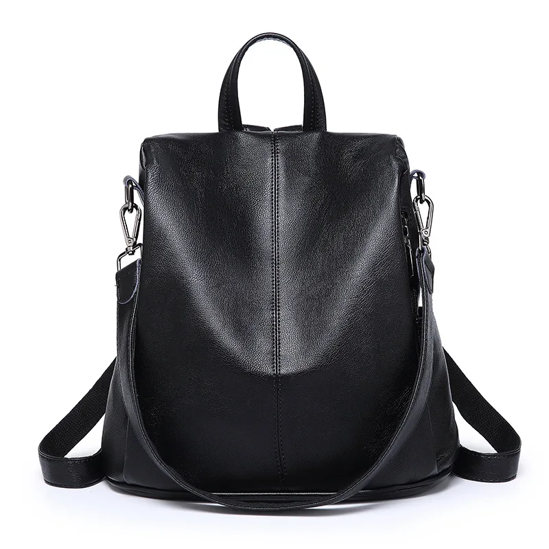 black backpack POMELOS роскошный женский рюкзак, модный рюкзак с защитой от кражи, рюкзак из искусственной кожи для женщин, женские школьные сумки для девочек-подростков - Цвет: black backpack