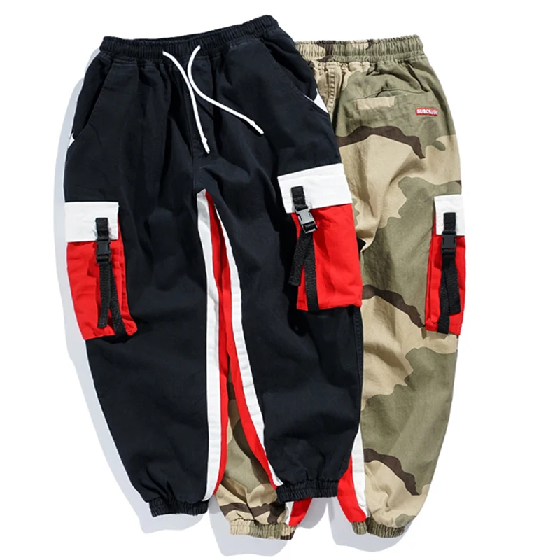 Мужские спортивные штаны в стиле хип-хоп с камуфляжным принтом повседневные