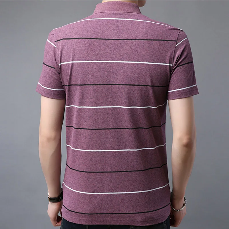 Мужская футболка поло Liseaven рубашка с коротким рукавом в полоску 2019|Поло| |