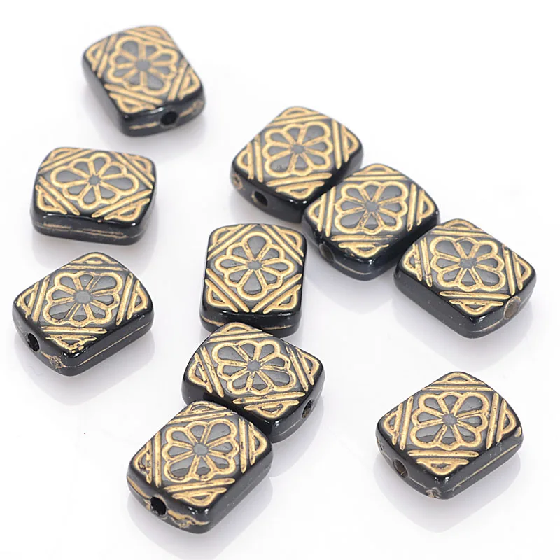 100 шт. 12x10 мм винтажные этнические акриловые антикварные дизайнерские плоские