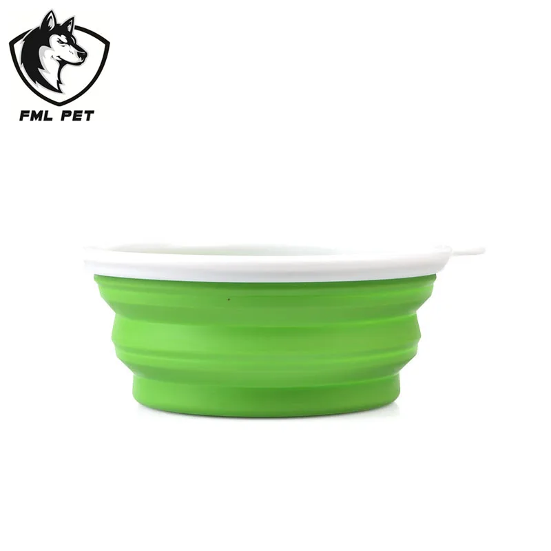 Портативная Складная миска для домашних животных одноцветная из силикагеля
