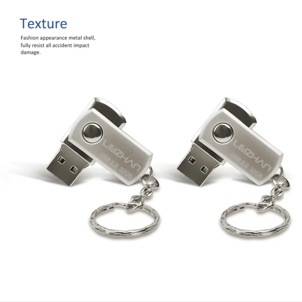

LEIZHAN USB Memory Stick Metal Pen Drive 64GB 32GB 16GB 8GB 4GB USB Flash Drive Pendrive for Data Storage and Share USB Drive