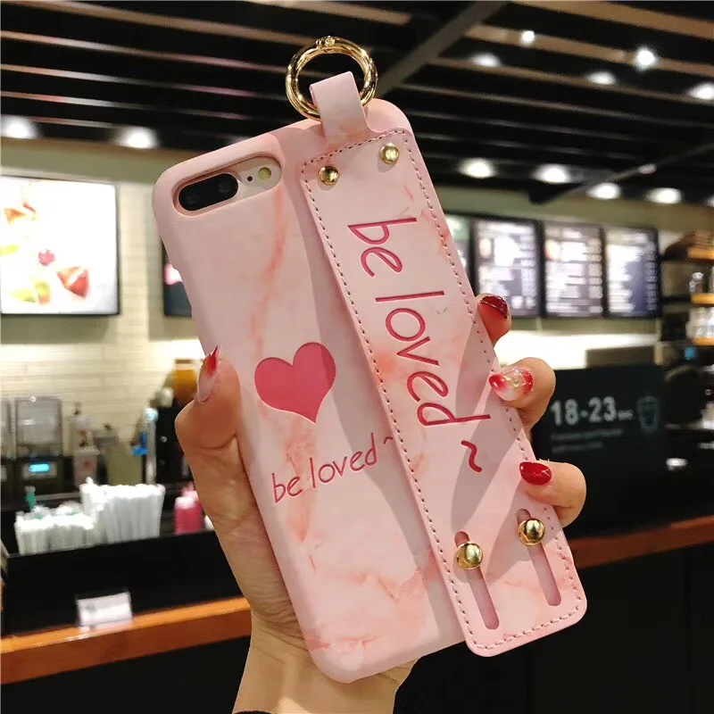 Чехол с сердцем для iPhone 7 Модный чехол розовым кольцом задняя крышка iphone 6 6s 8 Plus X