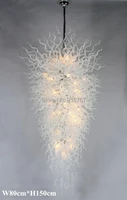 free shipping large hotel lamp white 60inch long decorative murano glass chandelier lamp