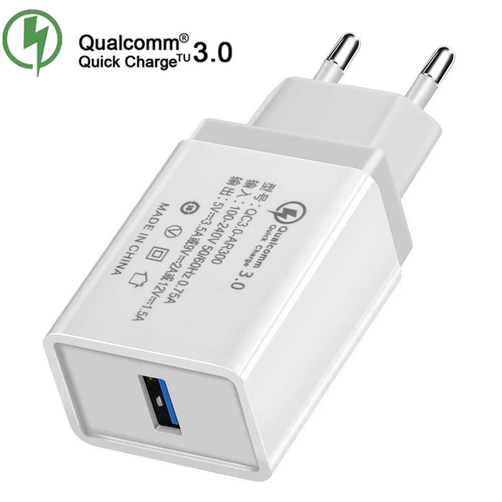 QC3.0 18 Вт одиночное USB зарядное устройство для мобильного телефона iPhone Samsung Huawei