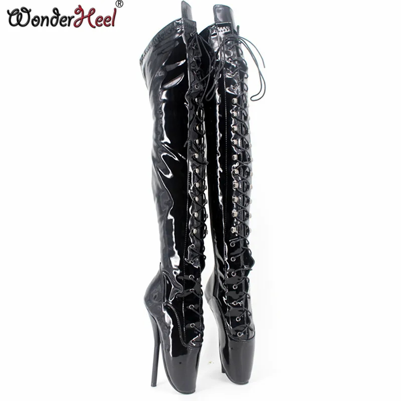 Wonderheel Экстремально высокий каблук 7 &quotstilleto выше колена балетные сексуальные