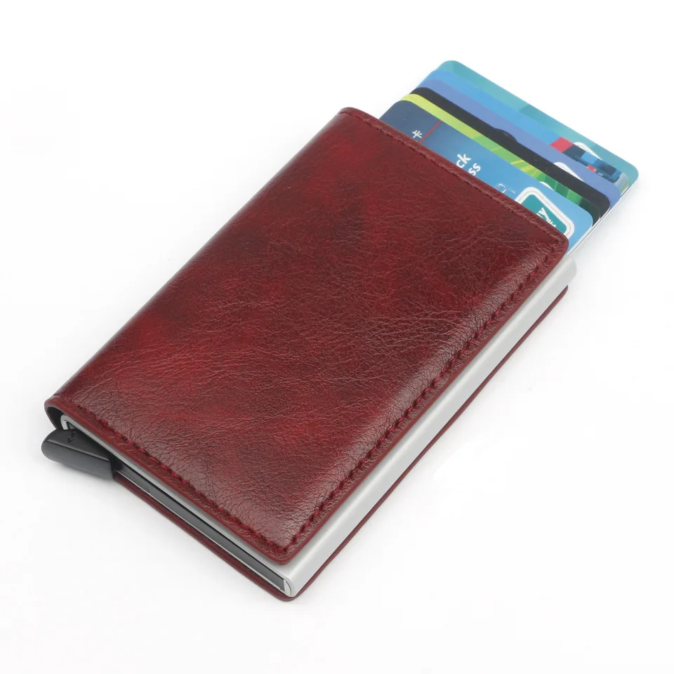 Горячая Противоугонная Мужская винтажная Кредитная карта держатель Блокировка