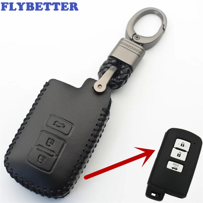 FLYBETTER брелок из натуральной кожи с 3 кнопками умный чехол для ключей Toyota 12Camry/Avalon/V50