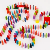 100 pcsset wooden domino institution accessories organ blocks rainbow jigsaw educational toys for children