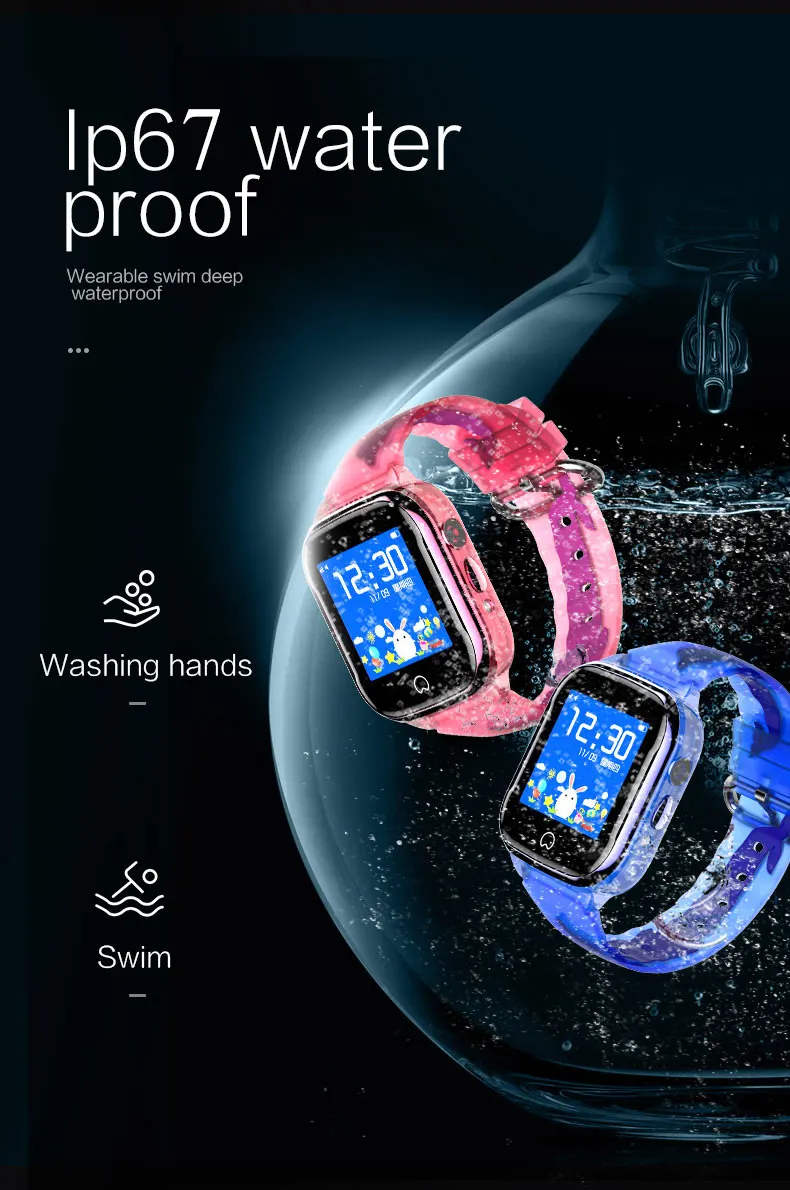 Смарт-часы Greentiger gps+ LBS SOS, Детские Водонепроницаемые Смарт-часы с sim-картой, детская камера, будильник, Детские Безопасные часы