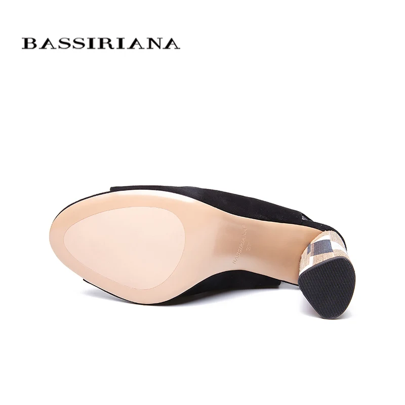 Bassiriana/Новые оригинальные замша супер Обувь на высоком каблуке Сандалии для