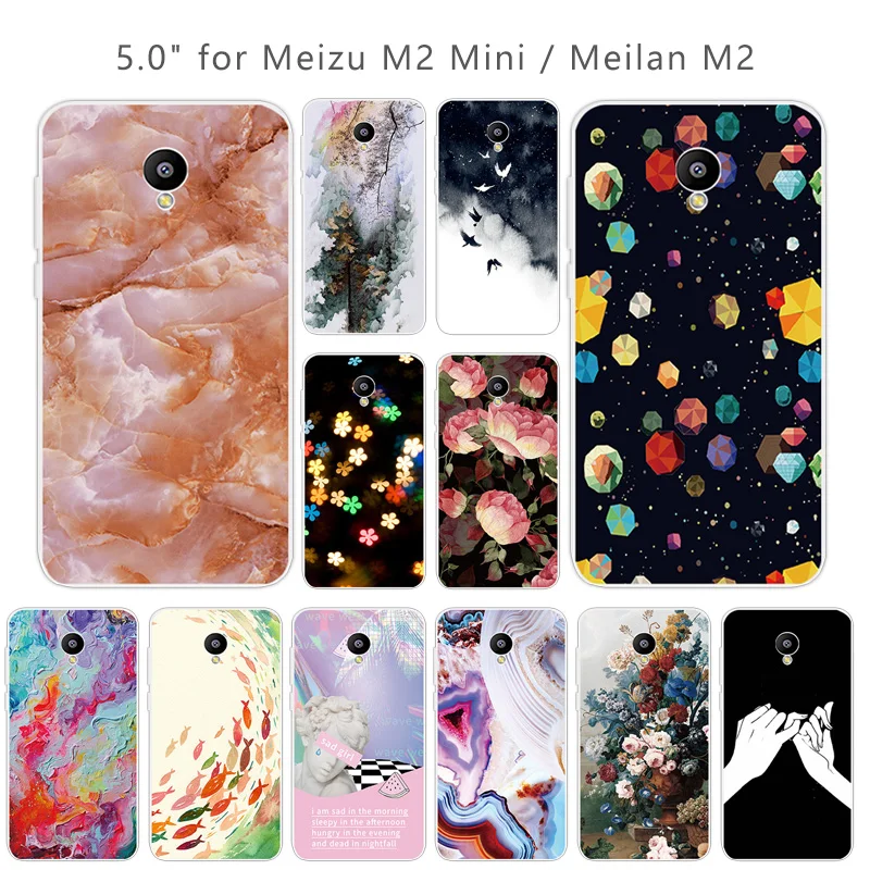 5 0 "для Meizu M2 Mini/Meilan чехлы для телефонов Мягкий силикон Mini прозрачный ТПУ Черный