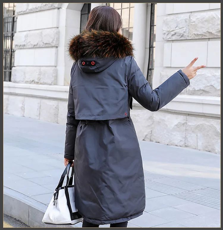 

Hooded Elastic Reversible Winter Down Coat Jacket Thick Warm Slim Women Casaco Feminino Female Jacket Abrigos Mujer Invierno
