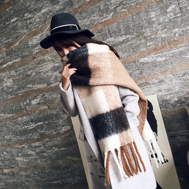 Spedizione gratuita 2022 imitazione Cashmere sciarpa donna inverno Vintage Plaid Scarve Pashmina Foulard Bufanda coperta avvolgere scialli spessi