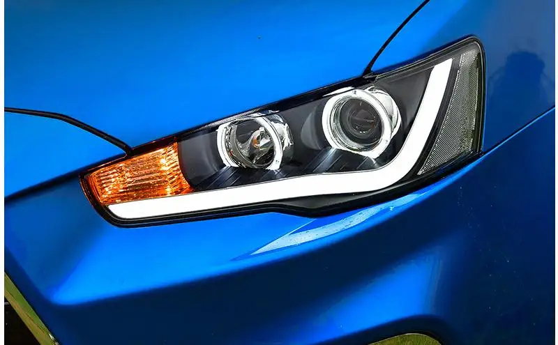 VLAND светодиодный Автомобильная фара в сборе для Lancer EX/EVO 2008 2009 2010 2012 с биксеноновым объективом+ глаза ангела+ подключи и играй