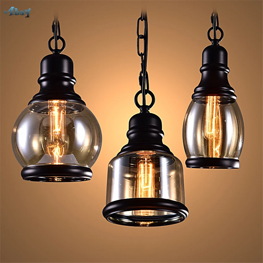 

Bowling Pendant Lights Industrial Antique Bedroom Dining Room Cafe Restaurant Bar Shop Desk Iron Glass Lamps Hanging Fixtures
