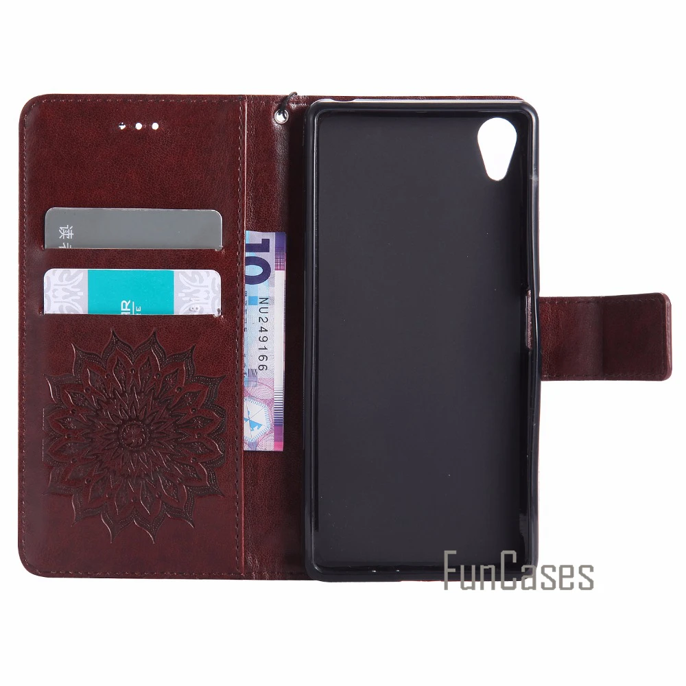 Роскошный цветок тиснением чехол СПС Fundas Sony Xperia X случае Coque х 5 дюймов + держателей