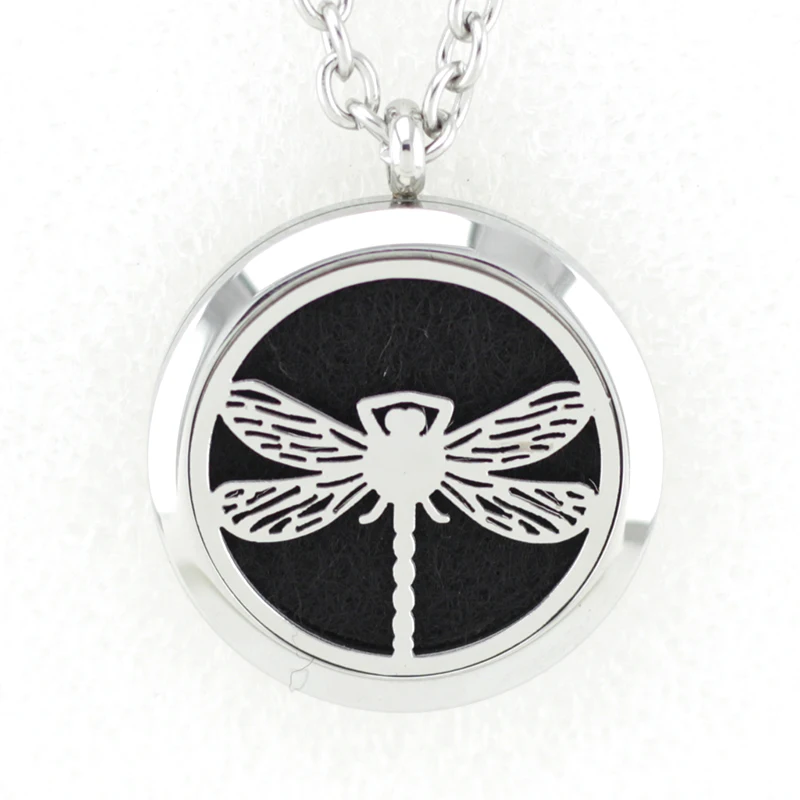 Медальон для ароматерапии Dragonfly 30 мм кулон на ожерелье из нержавеющей стали 316L