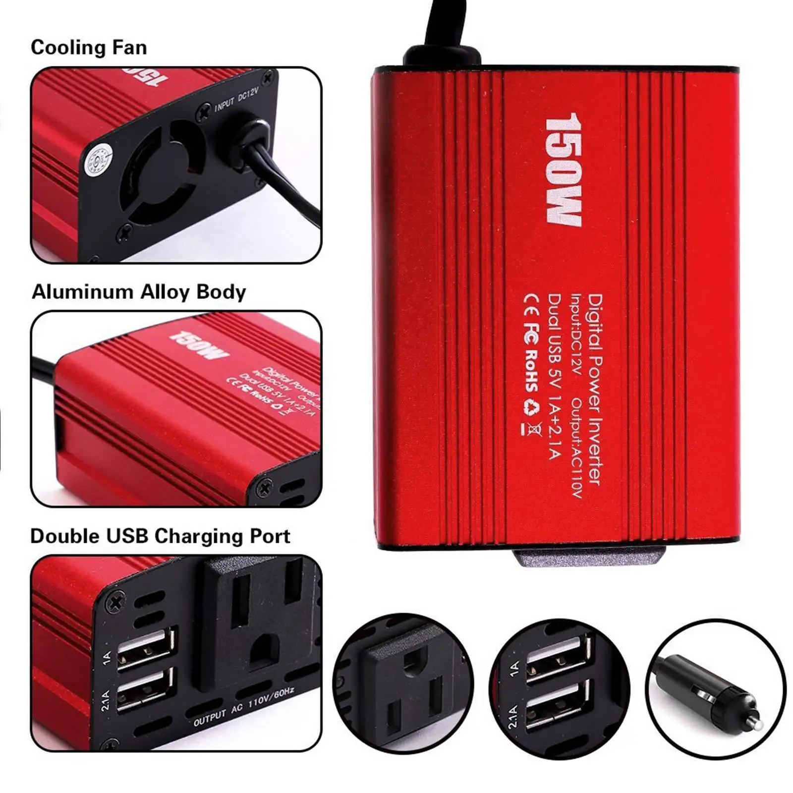 Автомобильный Инвертор 150 Вт адаптер переменного/постоянного тока