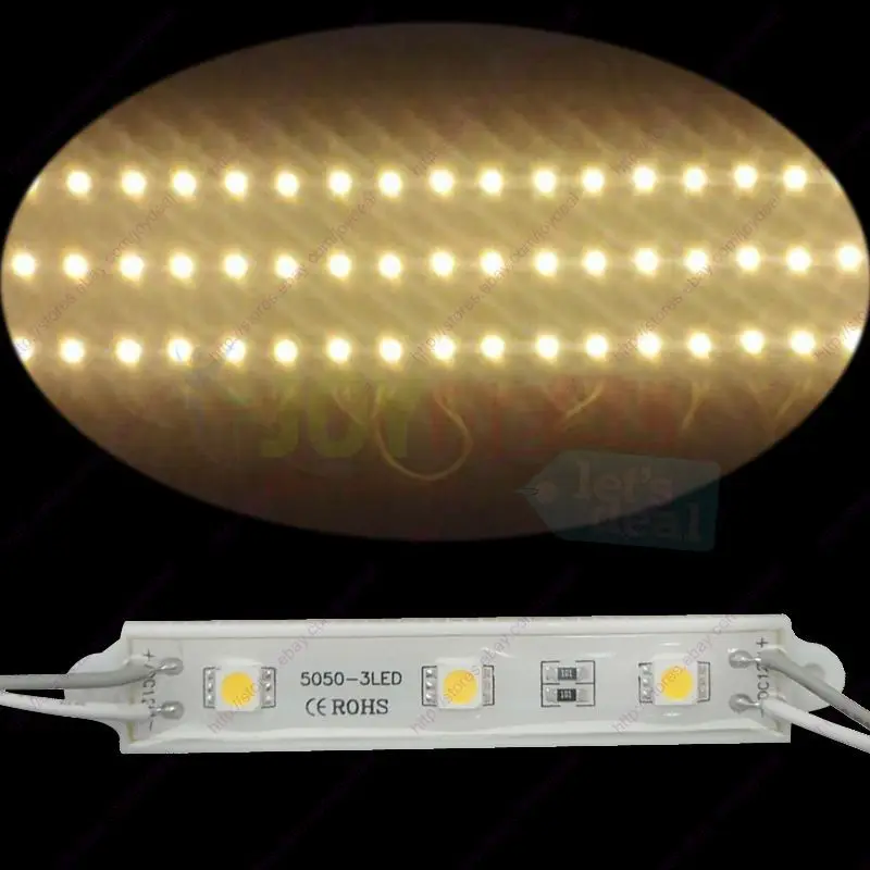 

20pcs Waterproof DC12V Super Bright Warm White 7512 5050 3SMD LED Module Strings Channel Sing Letter