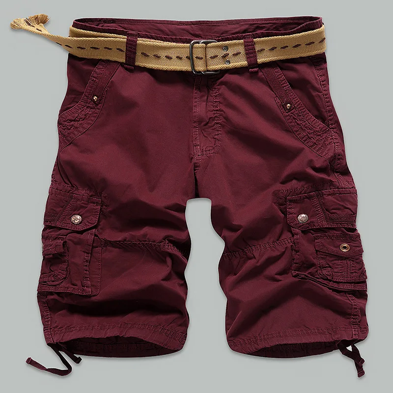 Новые модные шорты мужчин Летний стиль 2017 г. военные карманы Твердые Хлопок