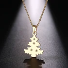 DOTIFI ожерелье из нержавеющей стали для женщин и мужчин с подвеской в виде рождественской елки золотистого и серебристого цвета, ювелирные изделия для помолвки