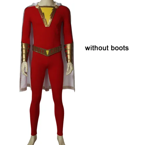 Without shoes Фильм Shazam! Карнавальный костюм на заказ, костюмы на Хэллоуин, костюм супергероя шазама, Нарядный комбинезон - Цвет: Without shoes