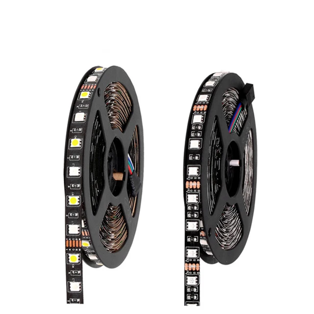 

Black PCB SMD 5050 ribbon led strip rgb Waterproof tira led strips light el wire car diode tape 12v neon lights ruban light