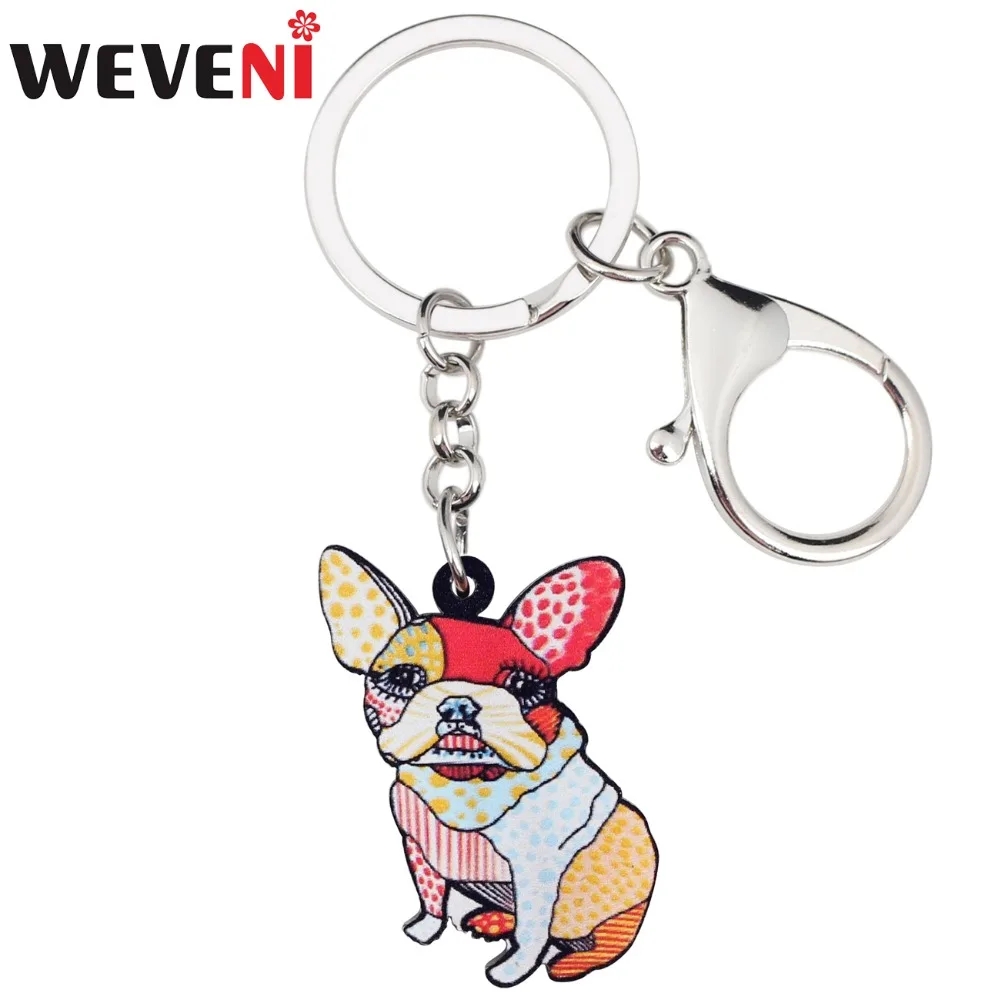 Женская сумка кошелек с подвеской в виде французского бульдога Мопса|dog key chain|key