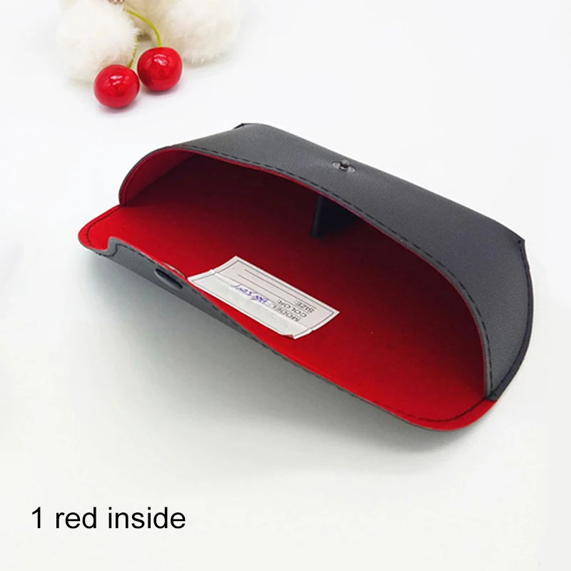1 red inside Для мужчин и женщин портативный мягкий Pu кожаный чехол для очков Складной футляр для солнцезащитных очков деловые очки коробка очков Контейнер Чехол - Цвет: 1 red inside
