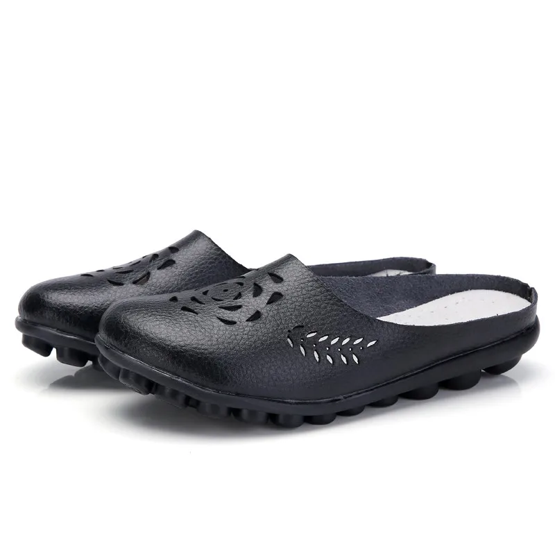 MEMUNIA/женские туфли на плоской подошве с круглым носком вырезами из натуральной